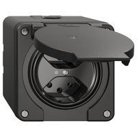 NAP-Steckdose NEVO, 2×T13, IP21, m.LED, schwarz