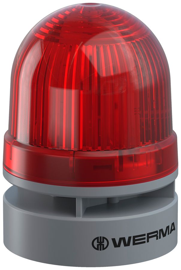 Blitzleuchte mit Sirene WERMA Mini TwinFLASH Combi 24V AC/DC rot LED IP66