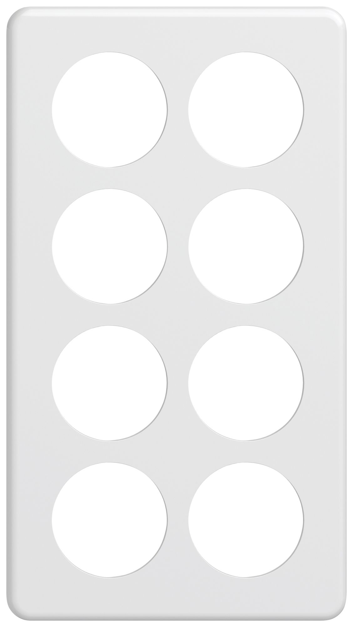 UP-Abdeckplatte STANDARDdue SNAPFIX® 4×2/2×4 8×Ø50 150×270mm ws