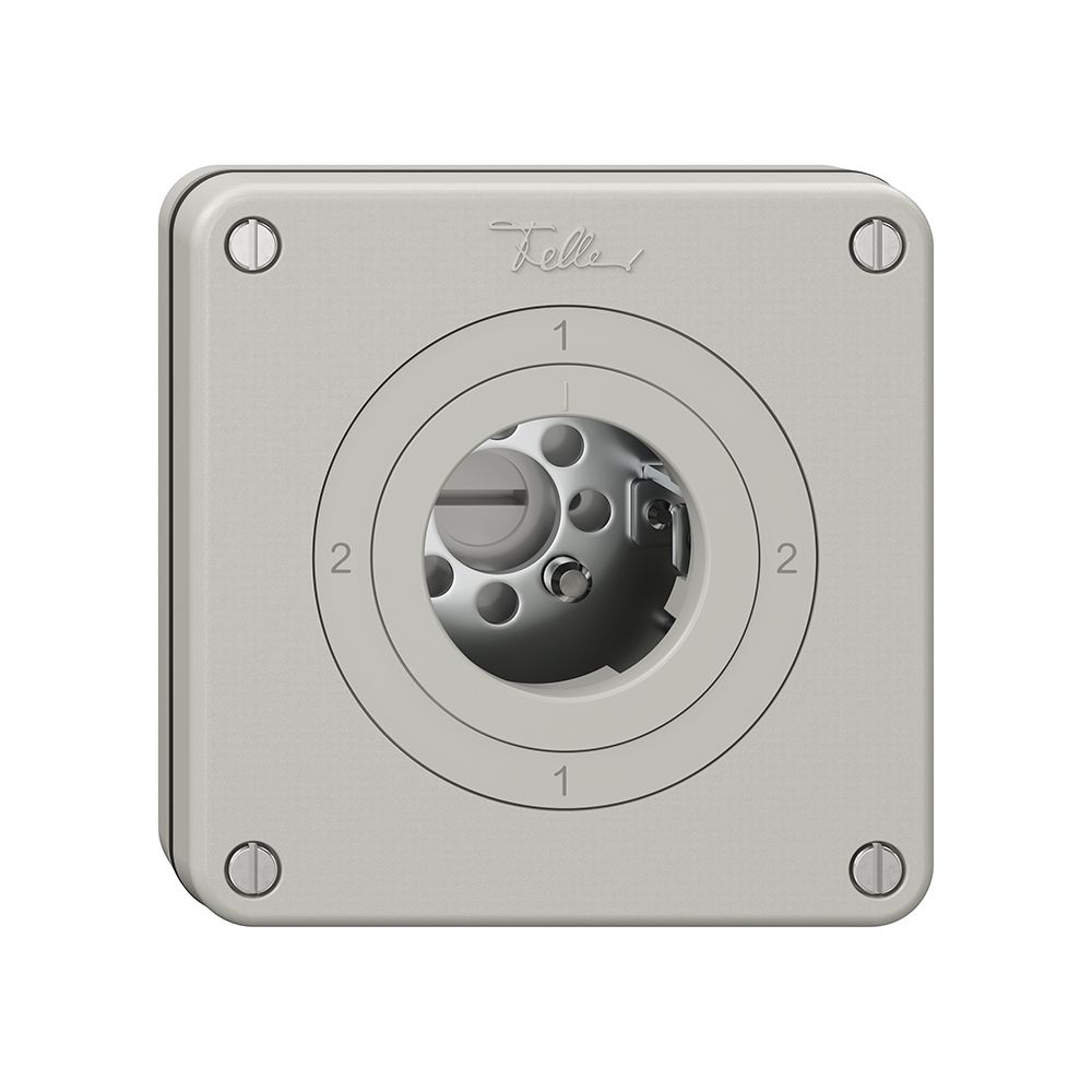 Interrupteur rotatif NUPU NEVO, 3/2L, sans cylindre, KS, 2-1-2-1, gris clair