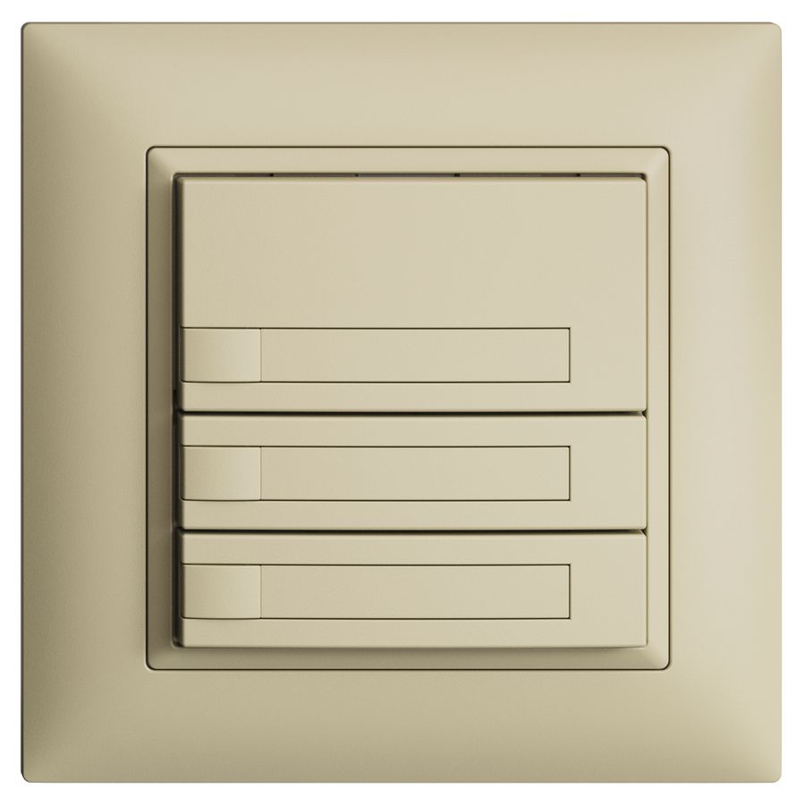 UP-KNX-Taster RGB EDUE FMI, 250mW, o.LED, m.Papier, 3×Taste, 1×Tastenb., van