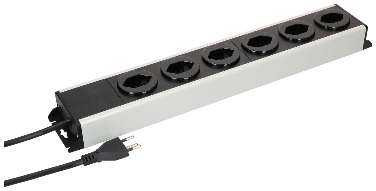 Prise multiple MH POWER LINE 10A 6×T13 5m gris-noir