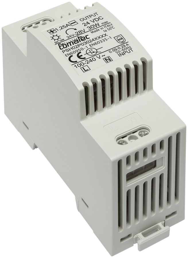 Alimentation AMD Comatec PSH02, IN: 100…240VAC, OUT: 24VDC/30W, stabilisé, 2UM