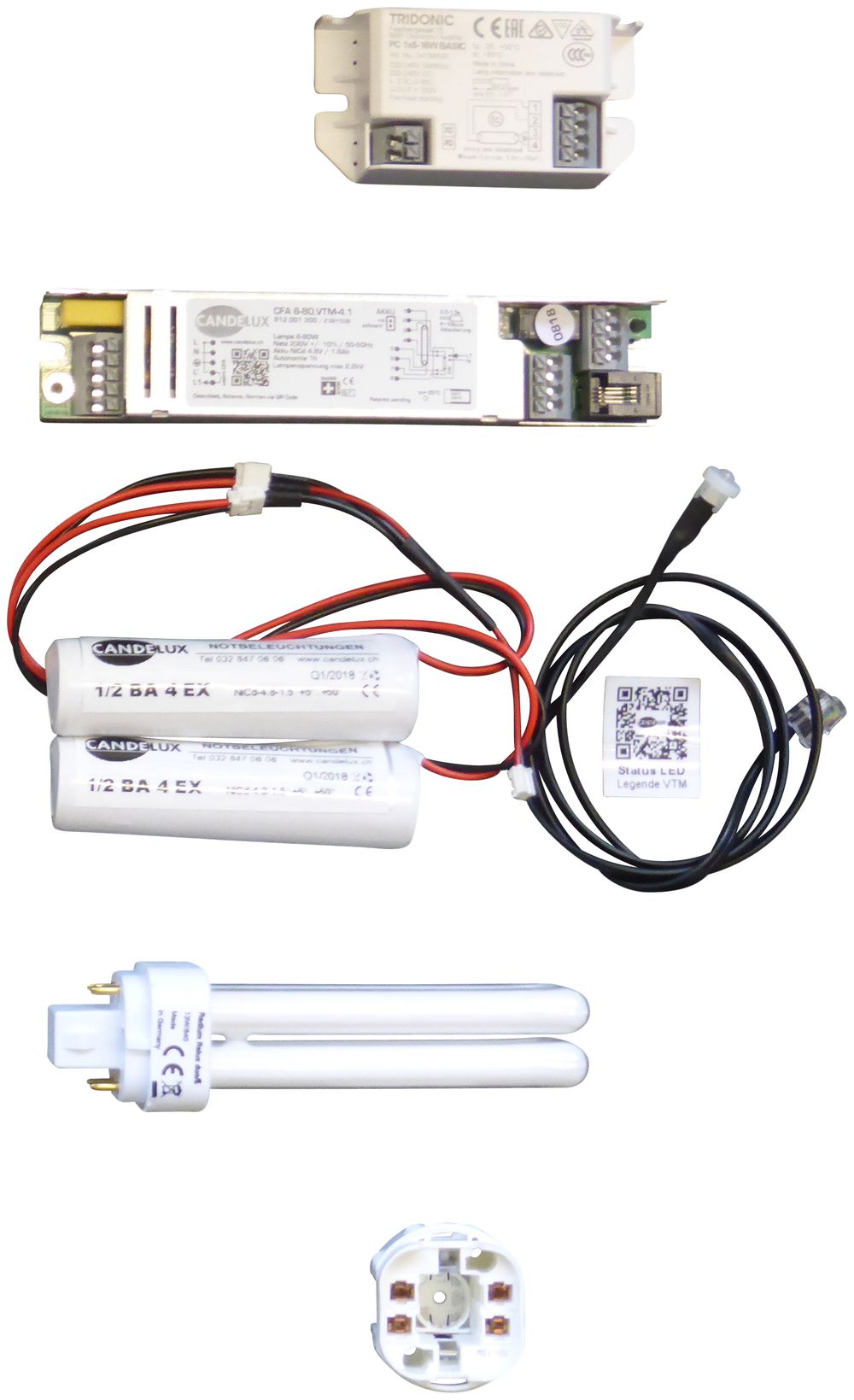 Kit de conversion élément de secours pour CPL 7…18W, q4, rond, fixation centrale