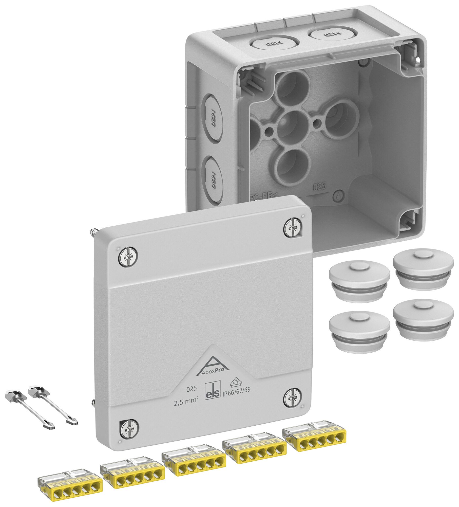 AP-Abzweigdose Spelsberg Abox Pro 025-2,5² 92×92×60mm IP69 gu