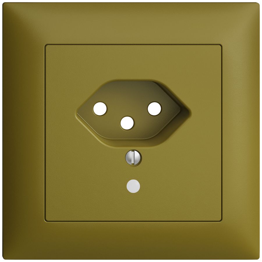 UP-Frontset EDIZIOdue T13 olive 88×88mm mit Linse