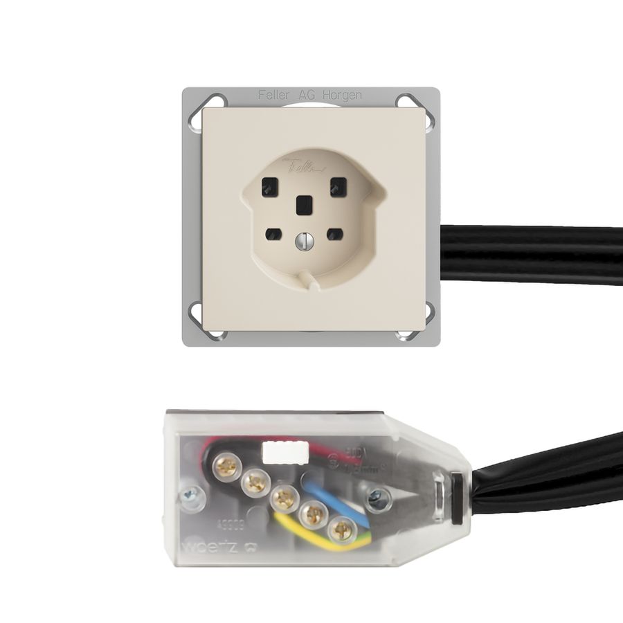 Prise INC EDIZIOdue T25 crema pour câble plat Technofil