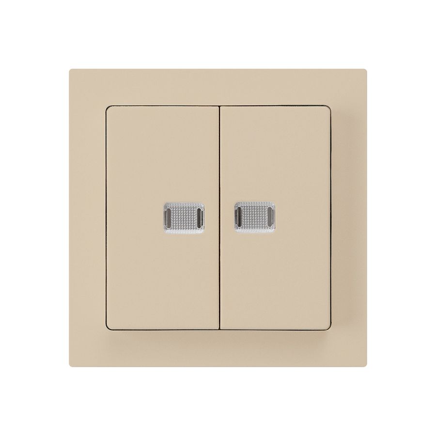 UP-Leuchtdruckschalter kallysto 1/3+3/1L mit 2 Linsen beige