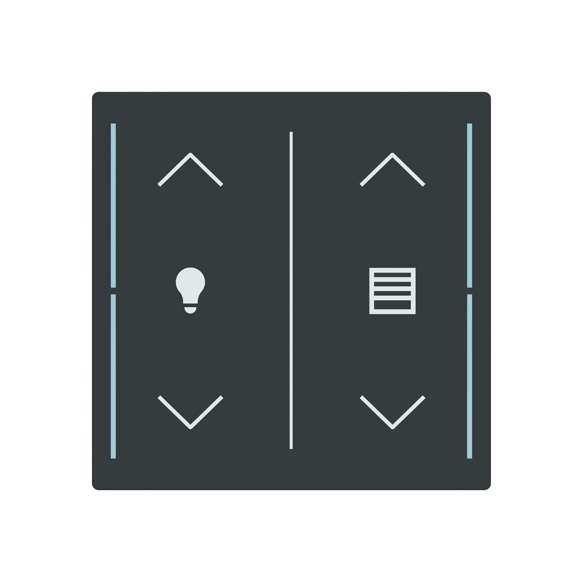 Tasterabdeckung ABB SIDUS touch 2-fach "Wippe-Dimmen/Jalousie" anthrazit