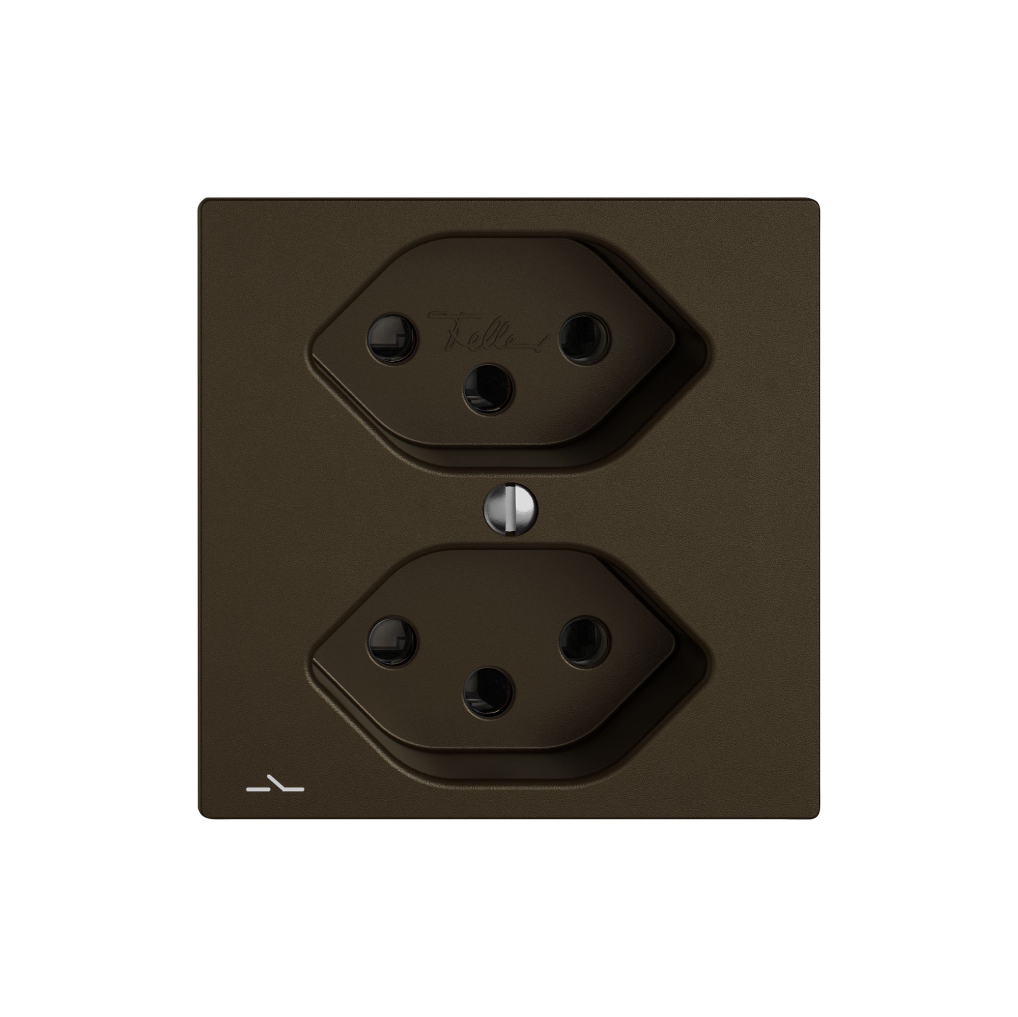 Steckdose EDIZIO.liv SNAPFIX® 2×T13 1×S br