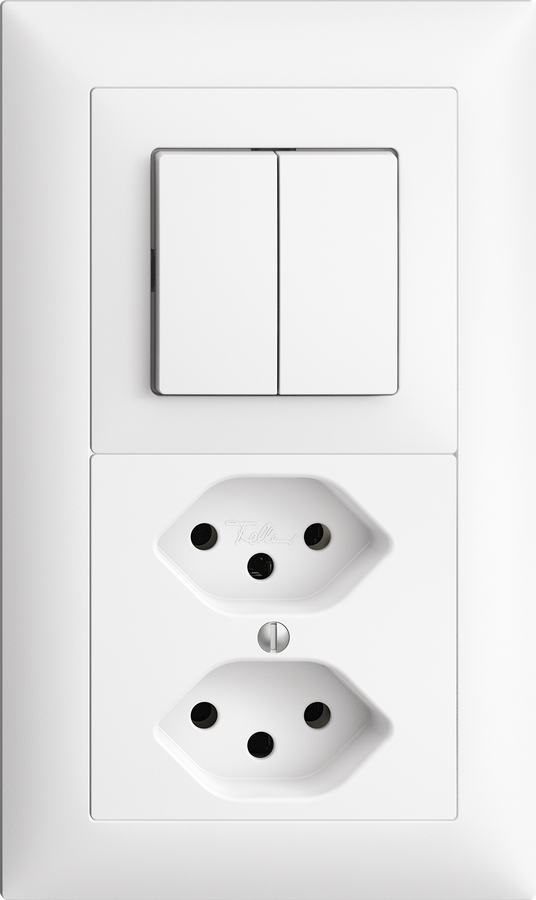 Combinaison ENC Edue 2×1 Interrupteur 1/3+3/1P + Prise 2×T13 bc