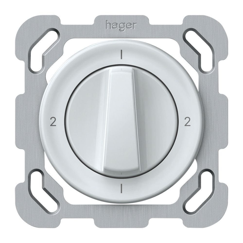 UP-Drehschalter origin Umschalter 3/1L 16A 250V 1-2-1-2 77×77mm weiss