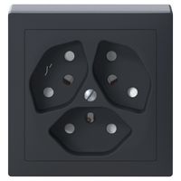 AP-Steckdose SIDUS 3×T13/1 anthrazit