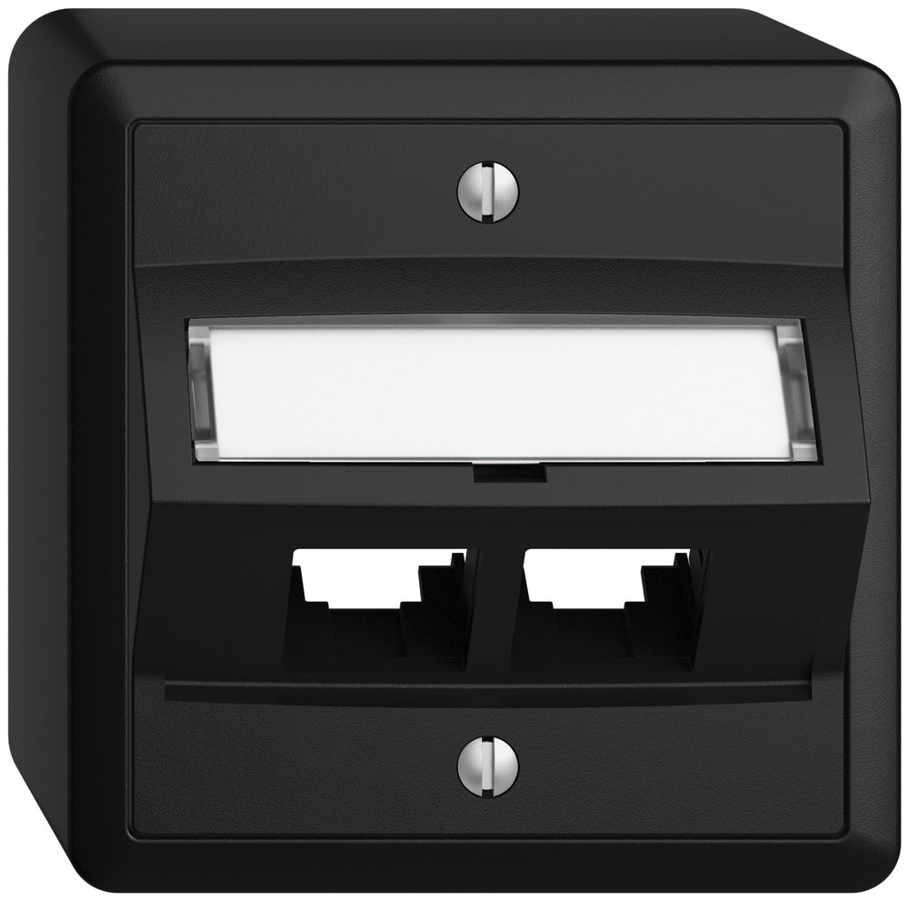 Kit di montaggio AP S-One EDIZIOdue FX per 2×RJ45 obliquo, nero