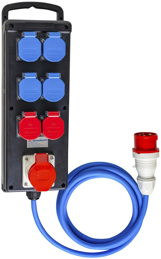 Stromverteiler DEM DB34030 16A 4×T23 2×T25 1×16A 3m 5×2.5mm² 16A
