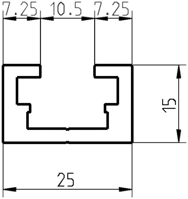 Befestigungsschiene Almatec 25×15mm L=3m