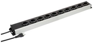 Steckdosenleiste MH POWER LINE 10A 10×T13 1.5m grau-schwarz