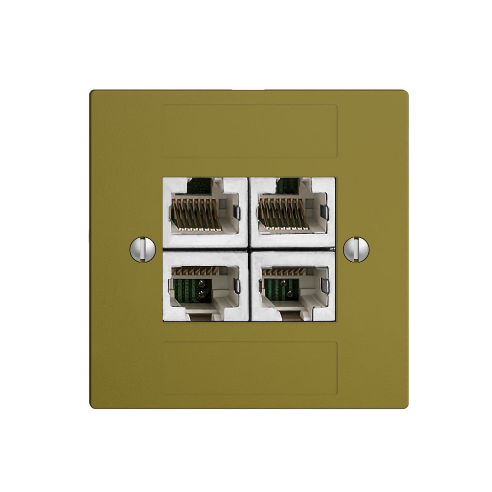 UP-Dose 4×RJ45/s 4P getr. EDIZIOdue olive ITplus