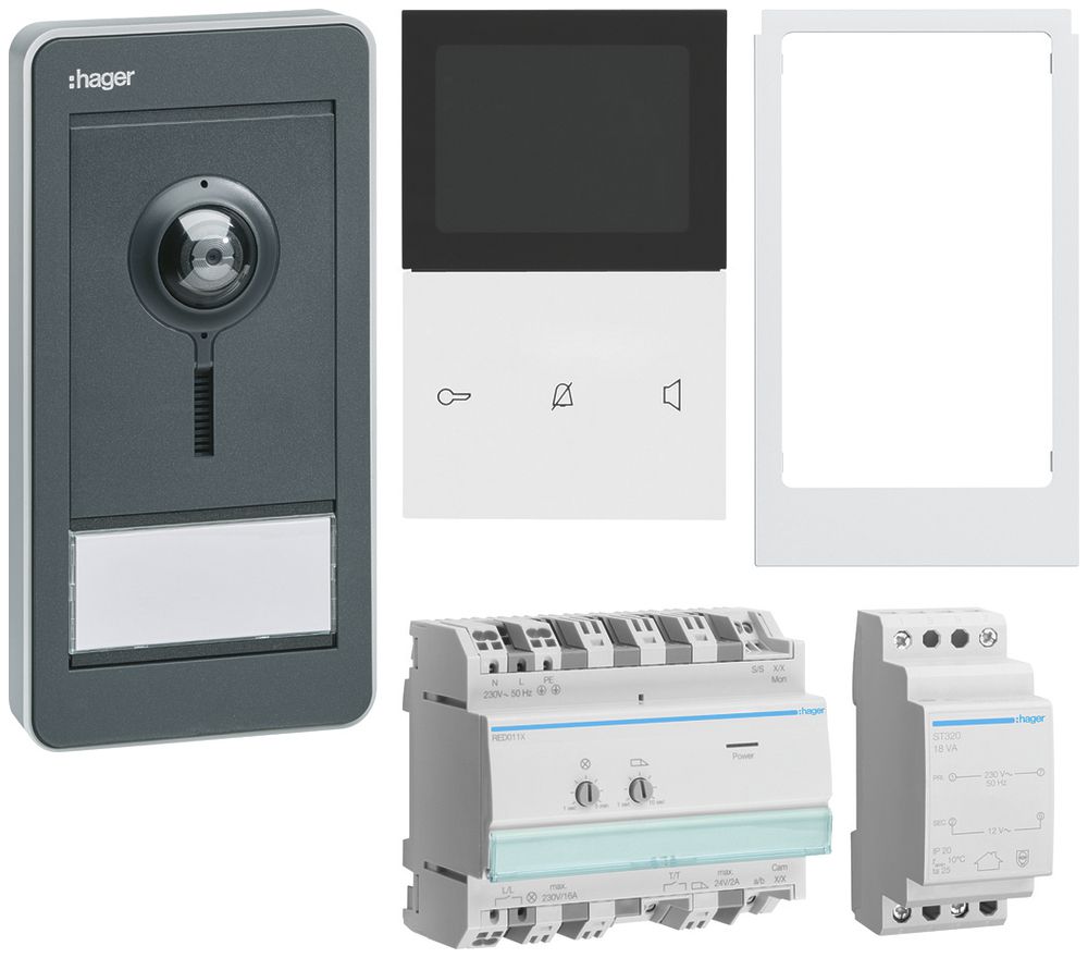 Kit video elcom.home p.1appartamento postazione interna bianco/esterna antracite