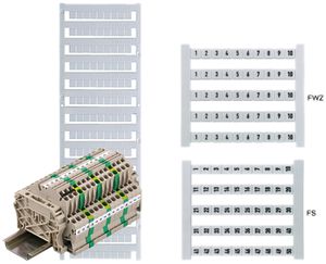 Marqueur de borne WM Dekafix 5 impression: 1.3…49.2.4…50, horizontal blanc