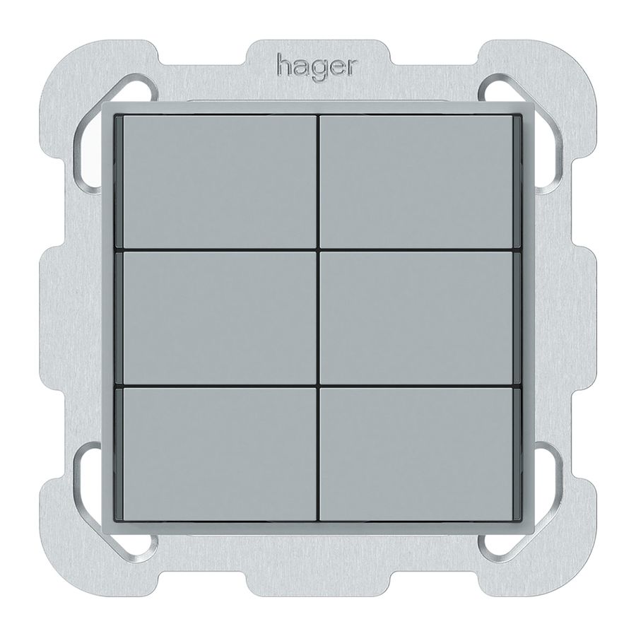 Poussoir KNX ENC KAL 6×touches 6×points actionnables LED gris