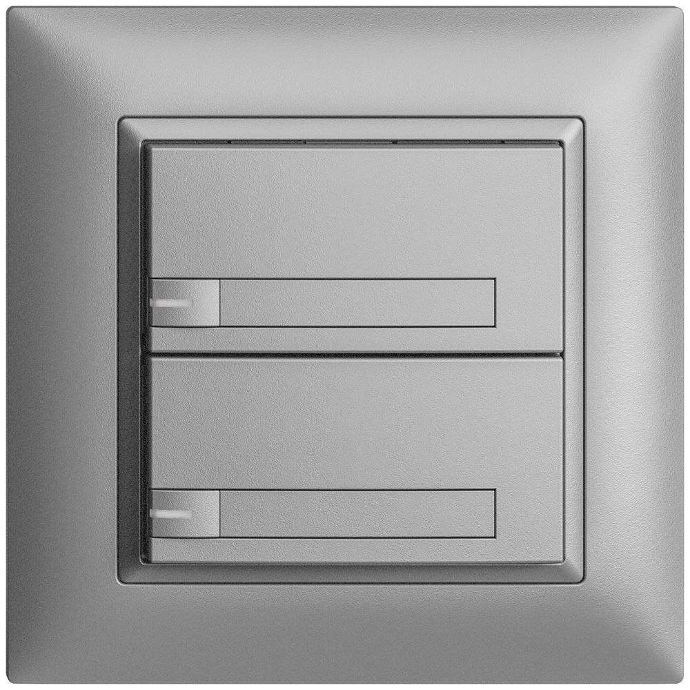 Poussoir ENC KNX 2× EDIZIOdue silver RGB avec LED avec insert papier