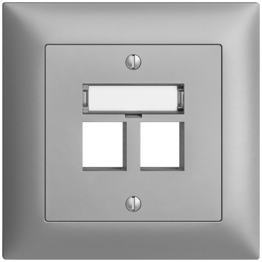 Kit de montage ENC EDIZIOdue FMI, sortie droite, pour 2×Keystone, silver