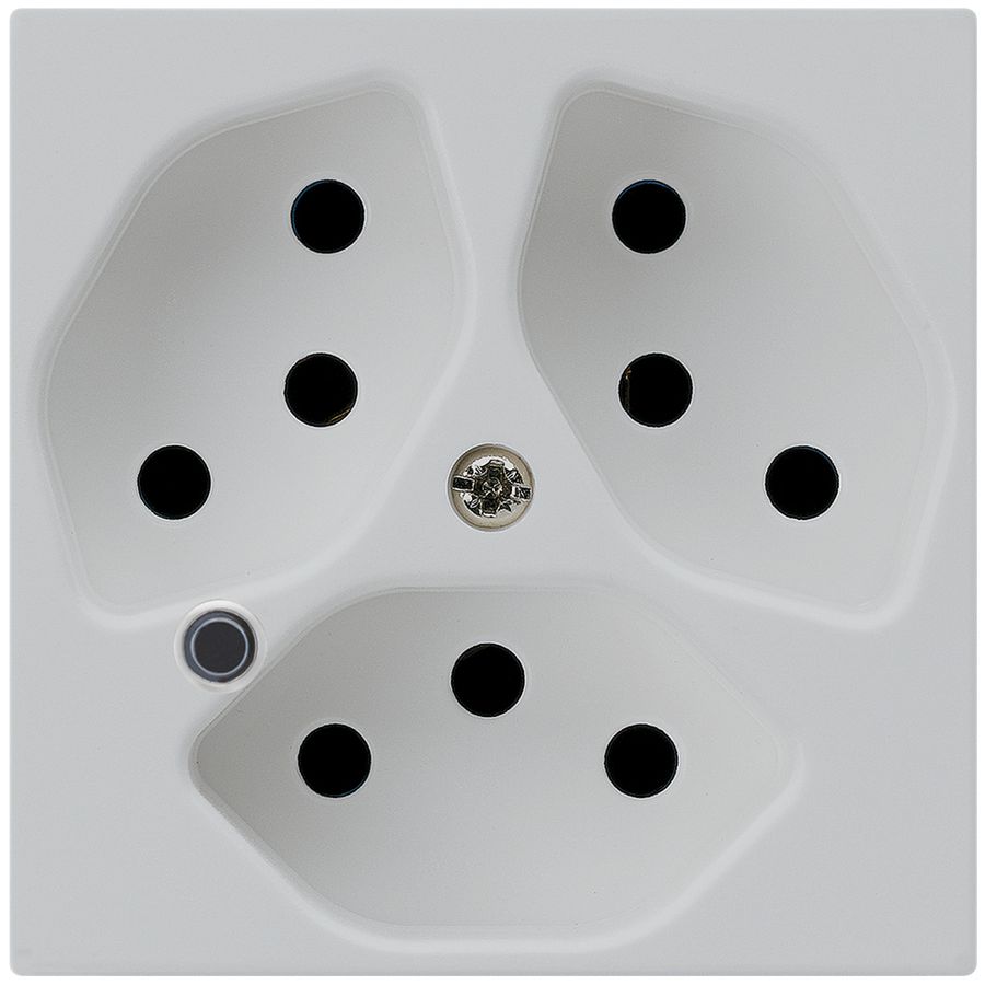 Steckdose Hager kallysto 3×T13 beleuchtet A lichtgrau