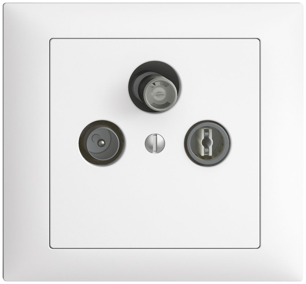 Prise d'antenne INC SAT DB52 EDIZIOdue blanc avec IEC/F