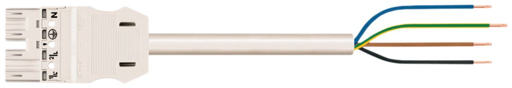 Anschlussleitung WINSTA MIDI 4×1.5mm² 16A 400V 3m Kod.A Stecker/frei weiss