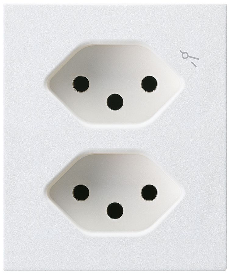 FLF-Steckdose Hager 2×Typ 13 1×S D weiss