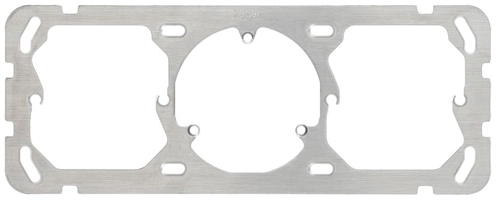 Plaque d.fixation HA grd.I-I-I horizontale 77×197mm 52mm+3-points+52mm aluminium