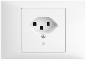 Prise INC EDIZIOdue T23 16A blanc, avec LED vert, bornes enf.