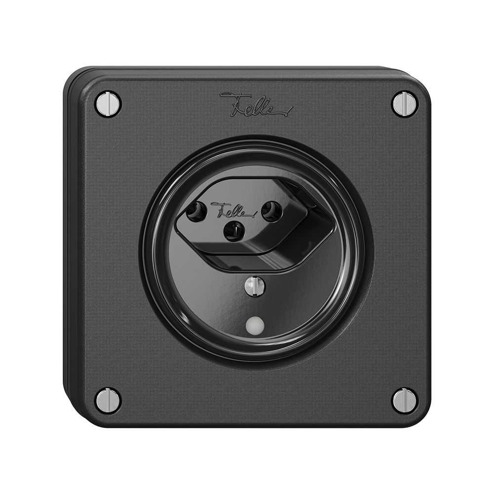 Prise NUPU NEVO, 1×T13, a.LED, noir