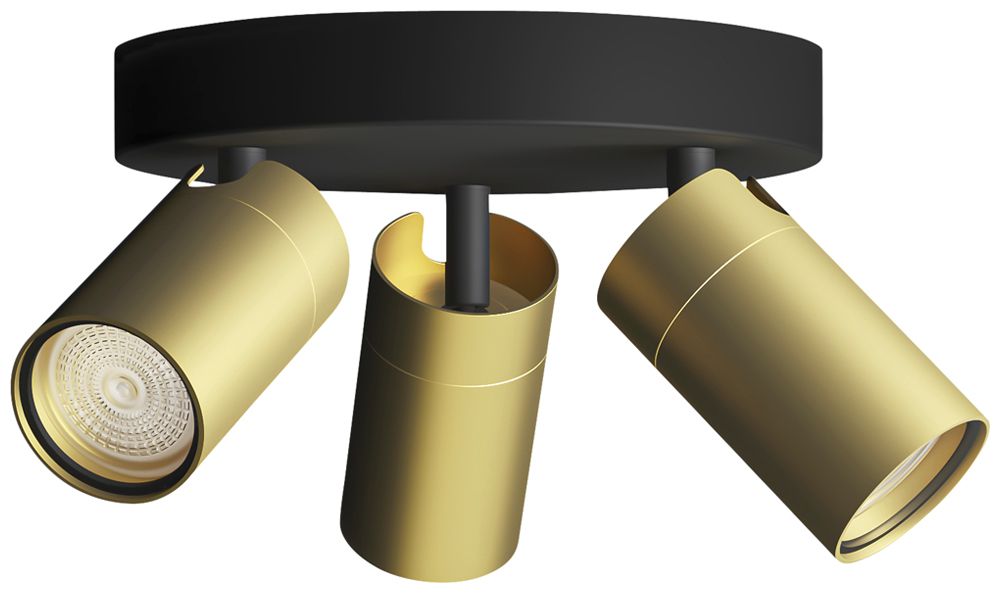 Spot Philips Idris GU10 3×5W IP44 222×196mm nero/ottone