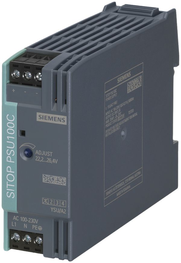 Stromversorgung Siemens SITOP PSU100C, IN:100…230VAC(110…300VDC), OUT:12VDC/2A