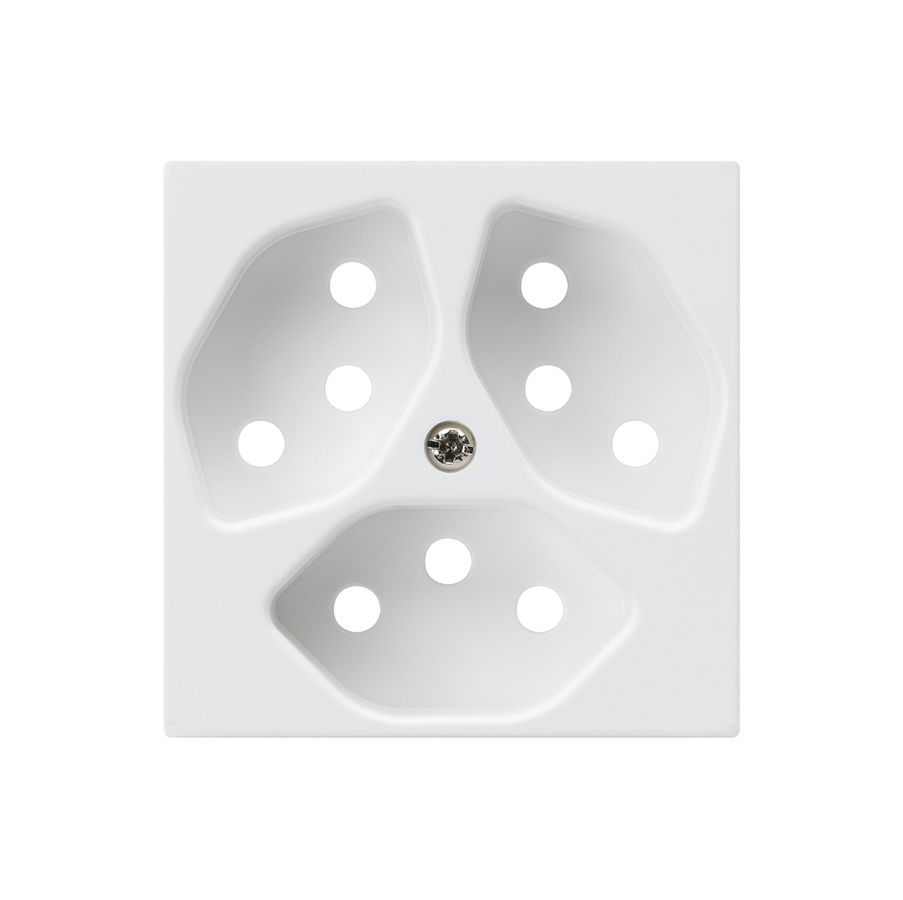 Plaque frontale kallysto 3×T13 60×60mm blanc pour prise 3×T13