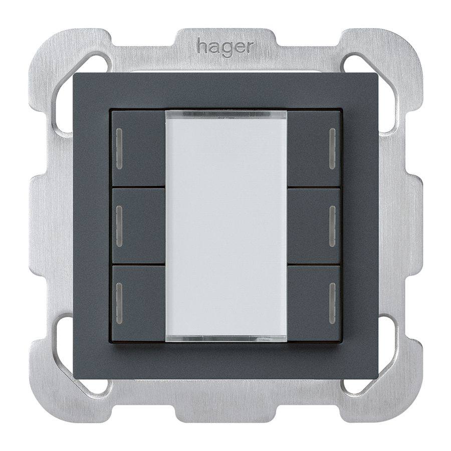 UP-Taster kallysto B KNX 6× RGB LED s/e-link anthrazit