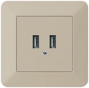 UP-USB-Ladesteckdose Hager kallysto.trend 240V 2400mA beige