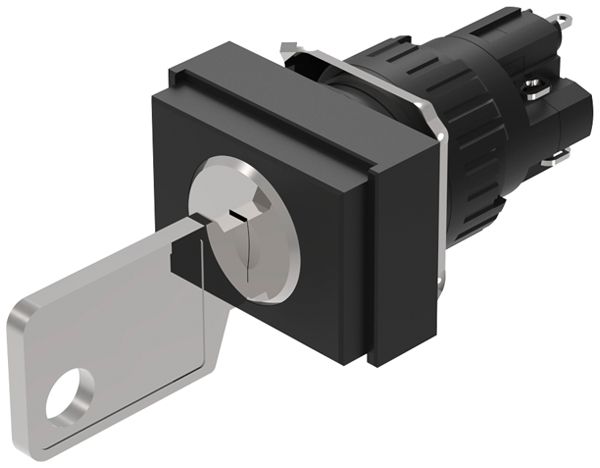 Interrupteur à clé INC EAO51 18×24mm 1O+1F 0-I retrait 0