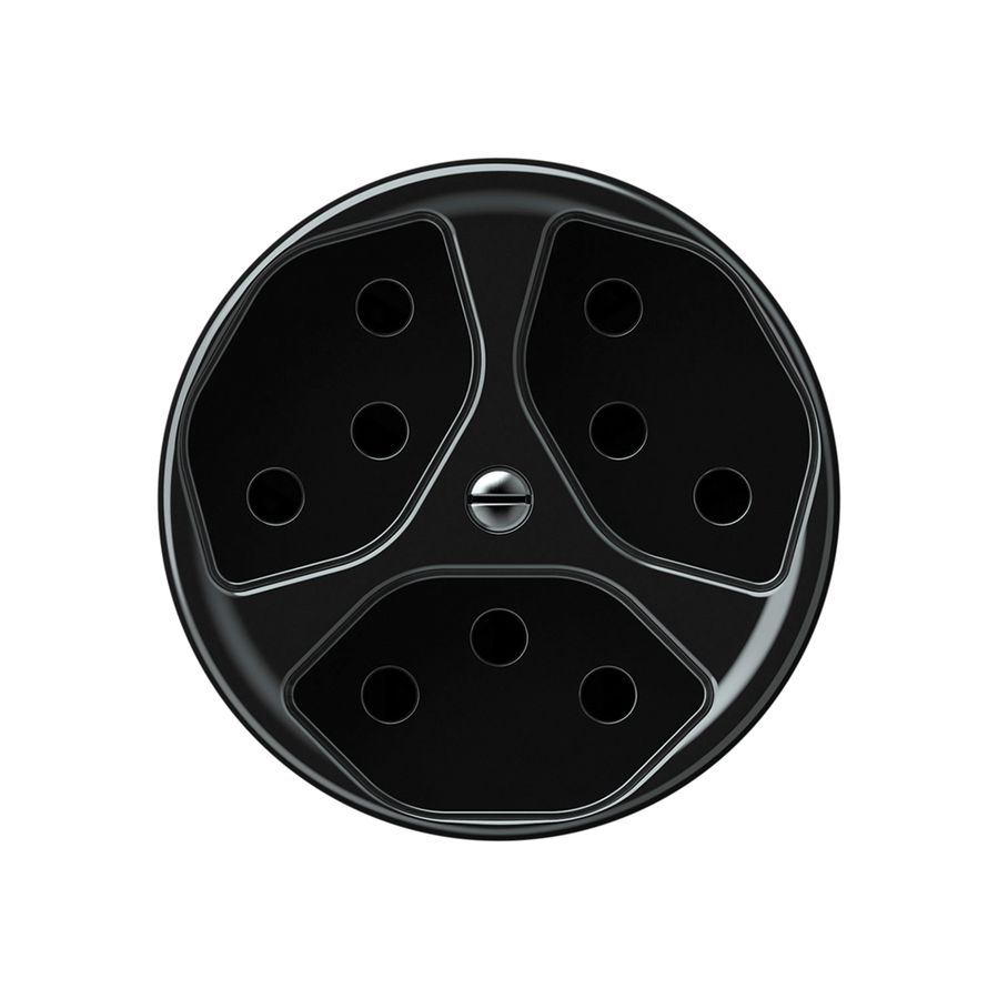 Steckdose origin 3×Typ 13 10A 230V 60×60mm schwarz