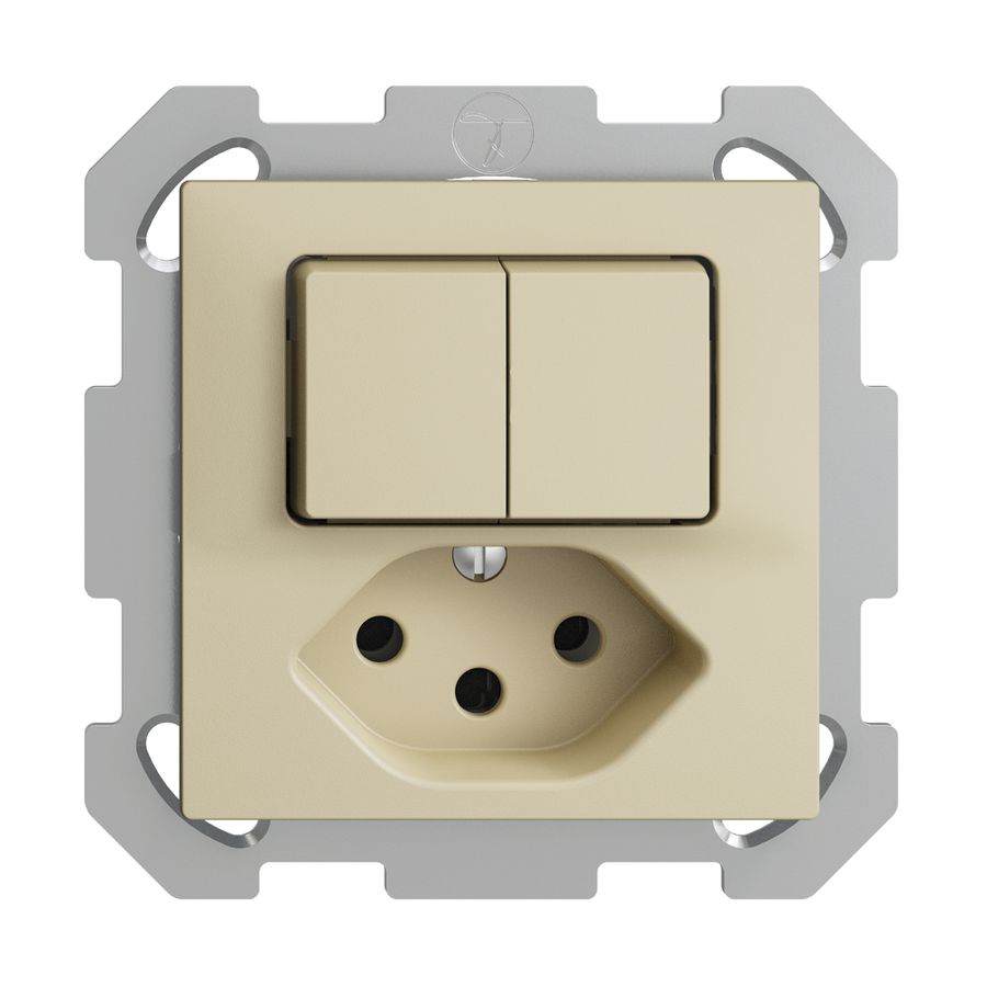 UP-Kombination 2×A-R/1P+T13 EDIZIOdue vanille mit Shutter