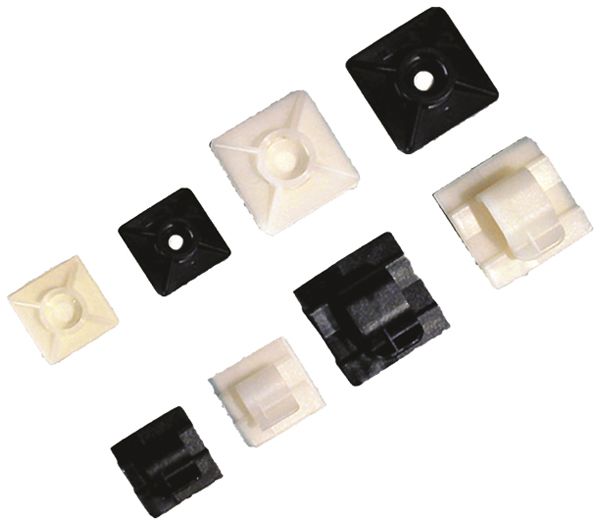 Zoccolo autoadesivo per fascetta 19×10mm nero