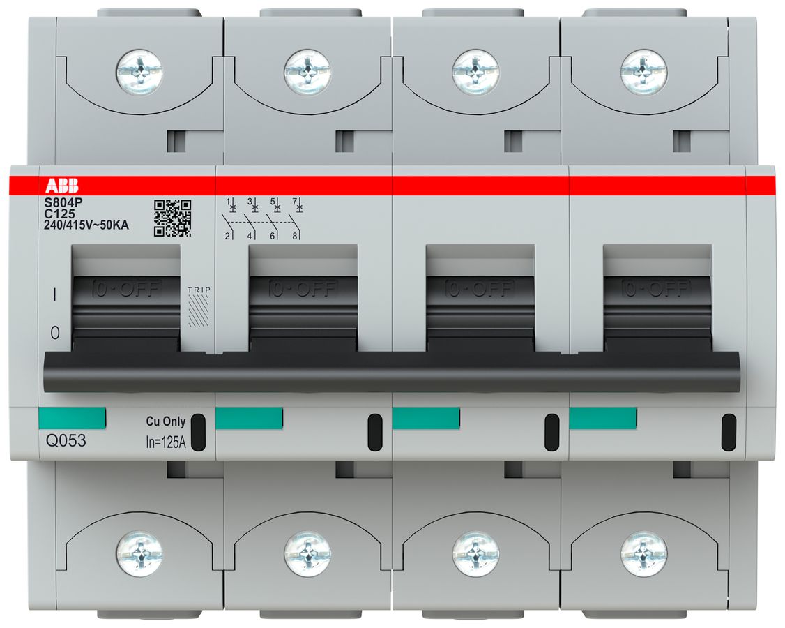 Leitungsschutzschalter ABB S804P-C125 4P 400V C-125A 50kA 6.5TE
