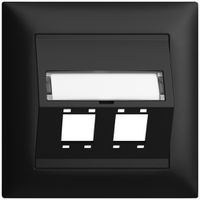 UP-Montageset EDIZIOdue FMI Schrägauslass 2×R&M Kat.5e/6/LC spezial, schwarz