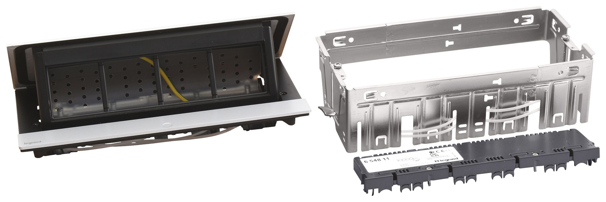 Tischsteckdose POP-UP für 8 Module Mosaic alu