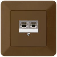 Boîte ENC kallysto.trend 2×RJ45s brun parallèle