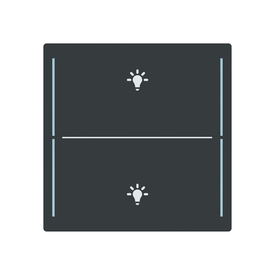 Couverture de poussoir ABB SIDUS touch 2-fois "poussoir-éclairage" anthracite