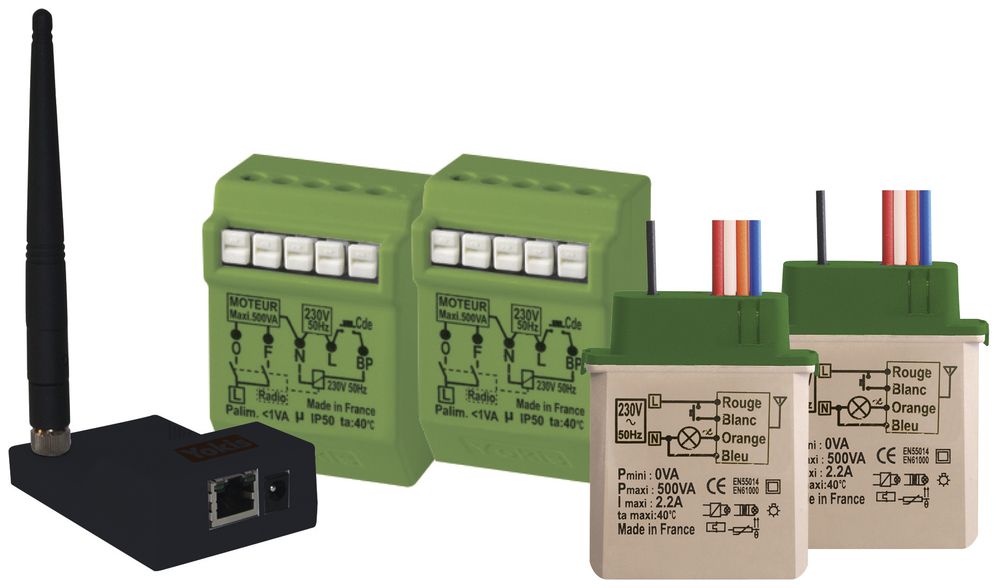 Starter-Kit SMART LIGHT mit 2×MTR2000ERP, 2×MTV500ER, 1×YOKIS HUB