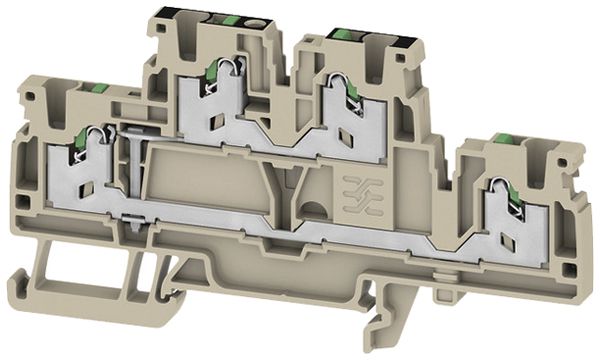Borne de passage joignable S2T 2.5 VL 2.5mm² 22A 800V SNAP IN 2×2 DIN35 beige
